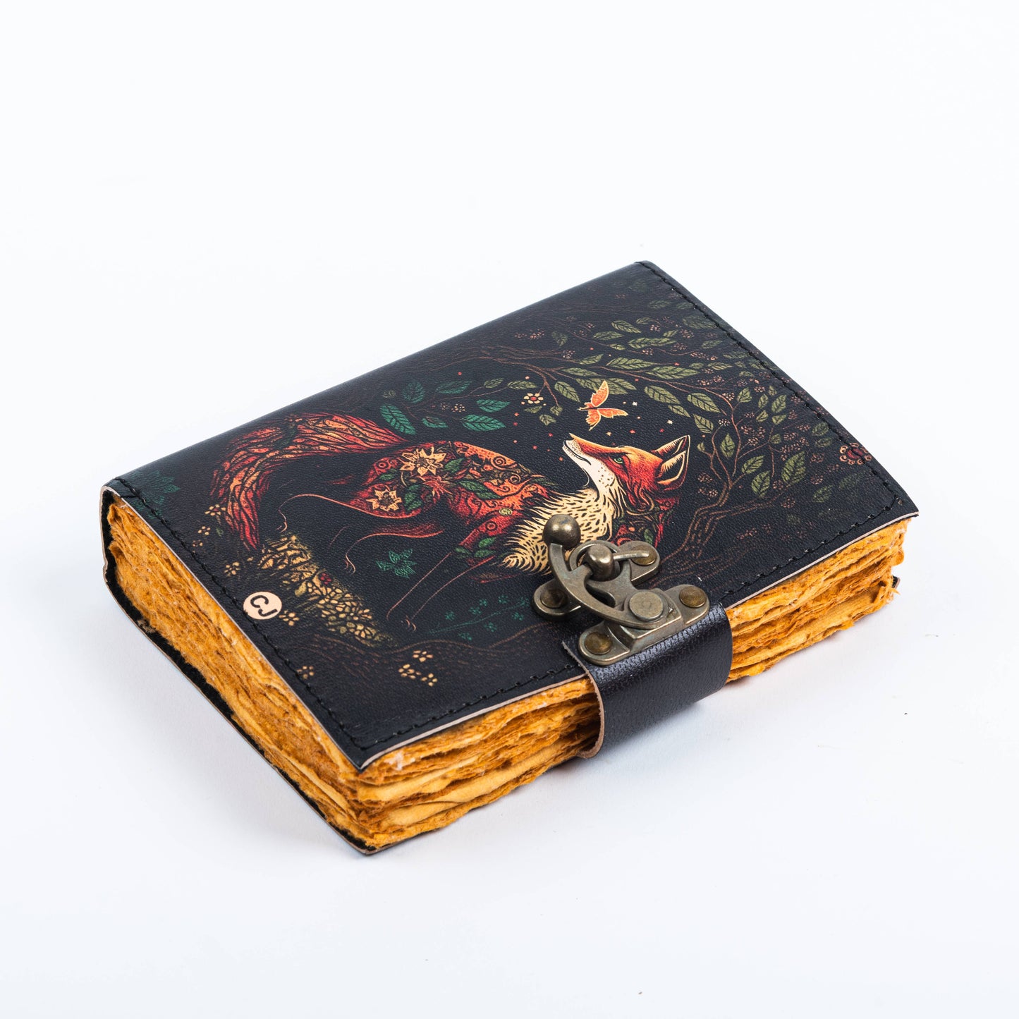 Traveler Leather Journal Vintage Pages with Fox Print