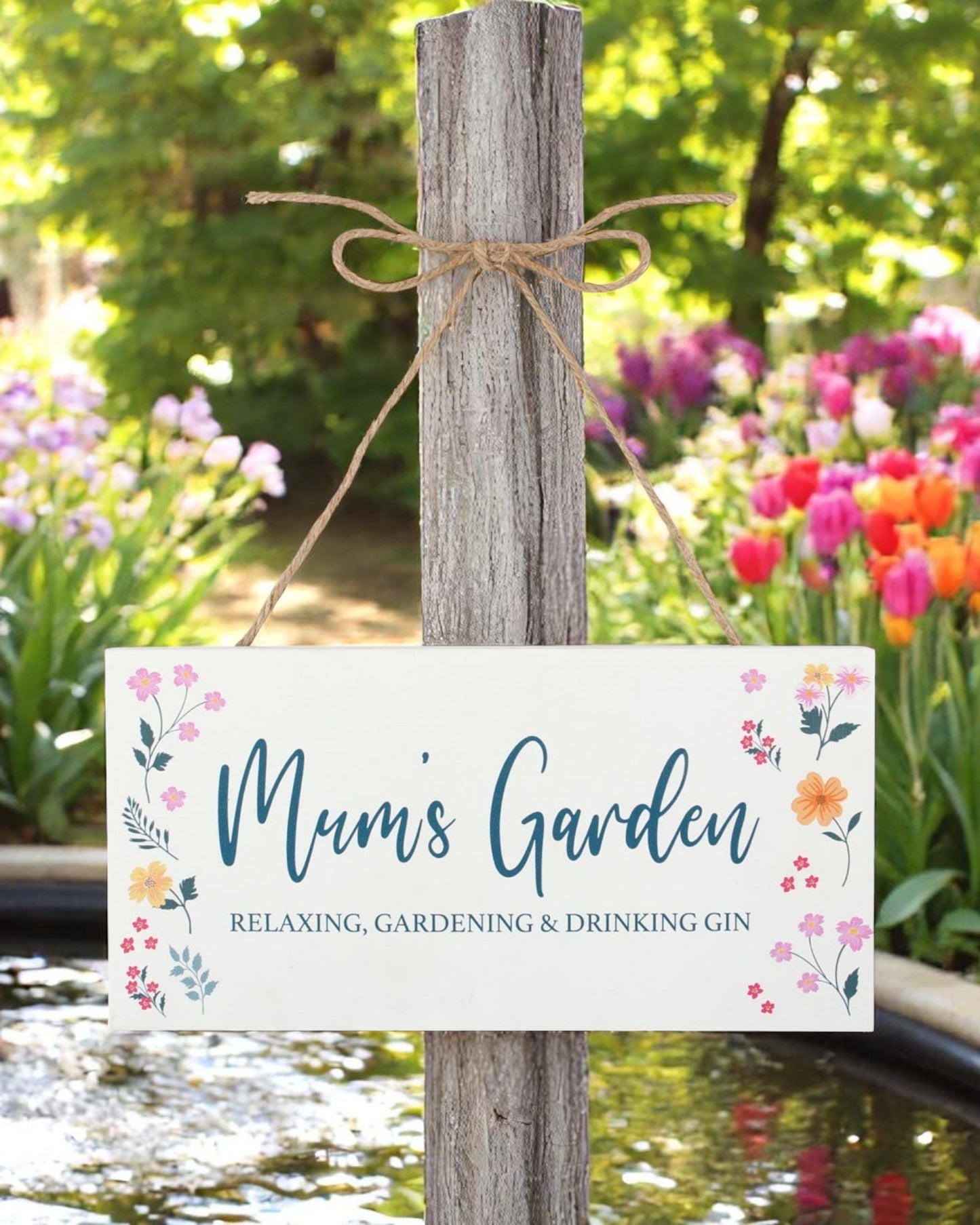 Mum's Garden Hanging MDF Sign