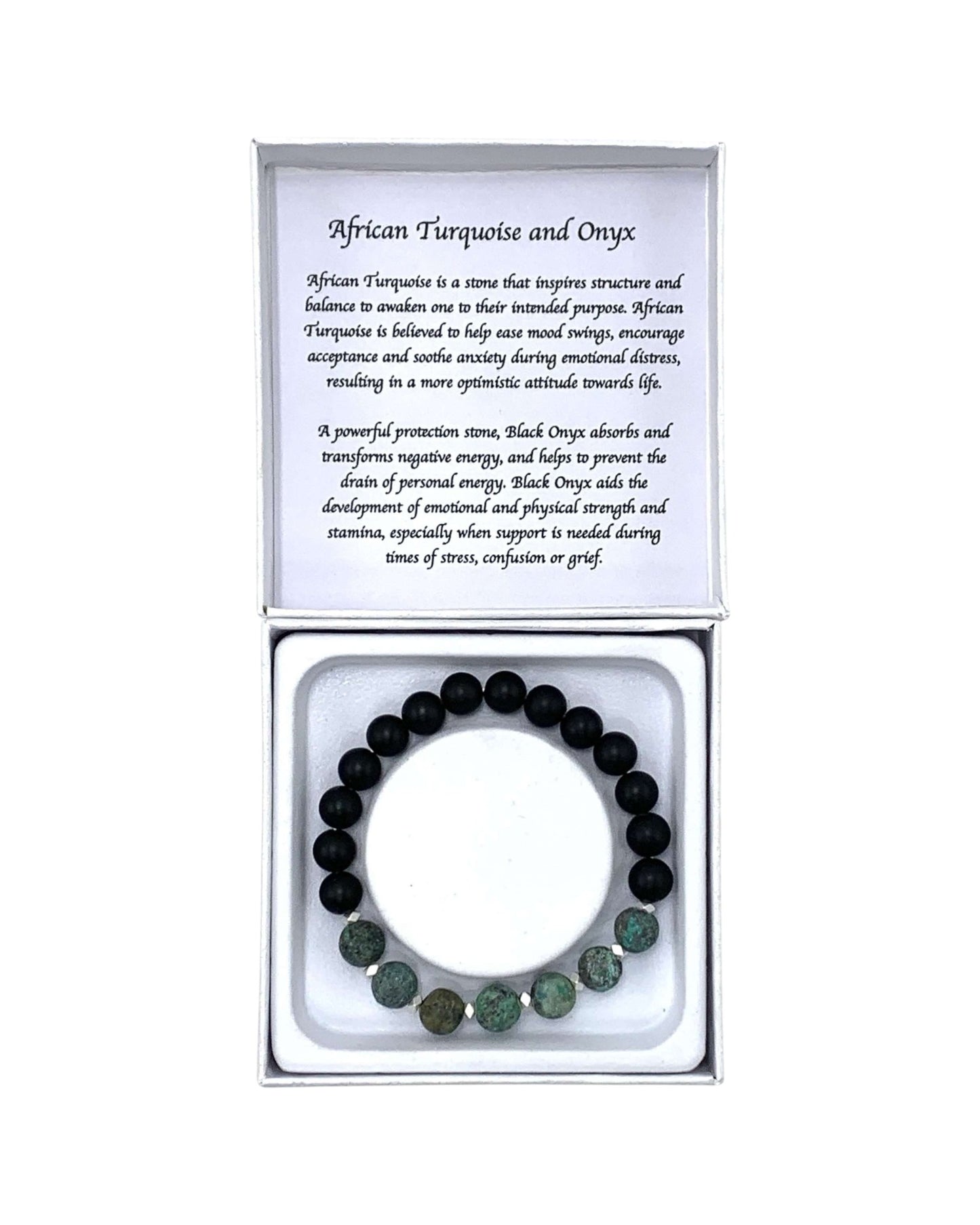 African Turquoise (Howlite) & Onyx bracelet