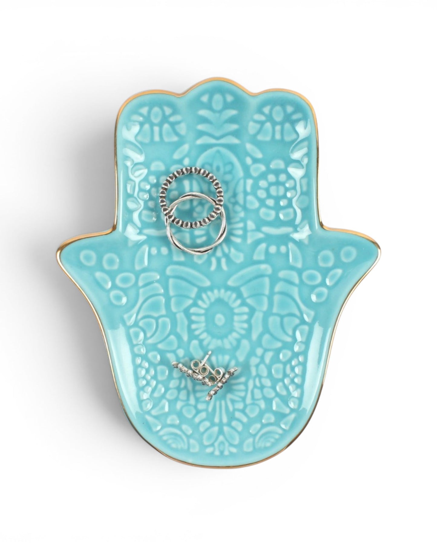 Turquoise Hamsa Hand Jewellery Dish
