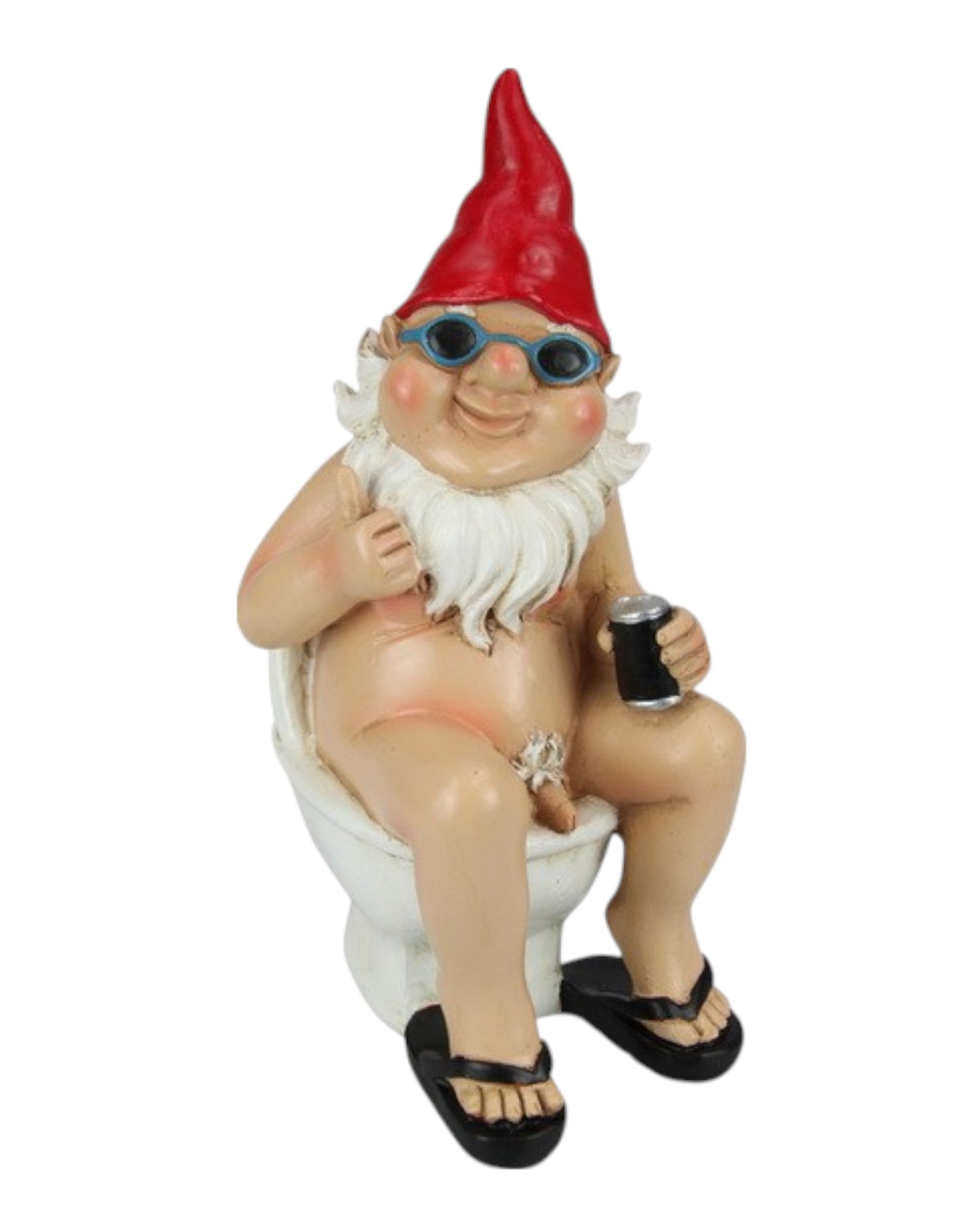 Rude Gnome Sit on Toilet