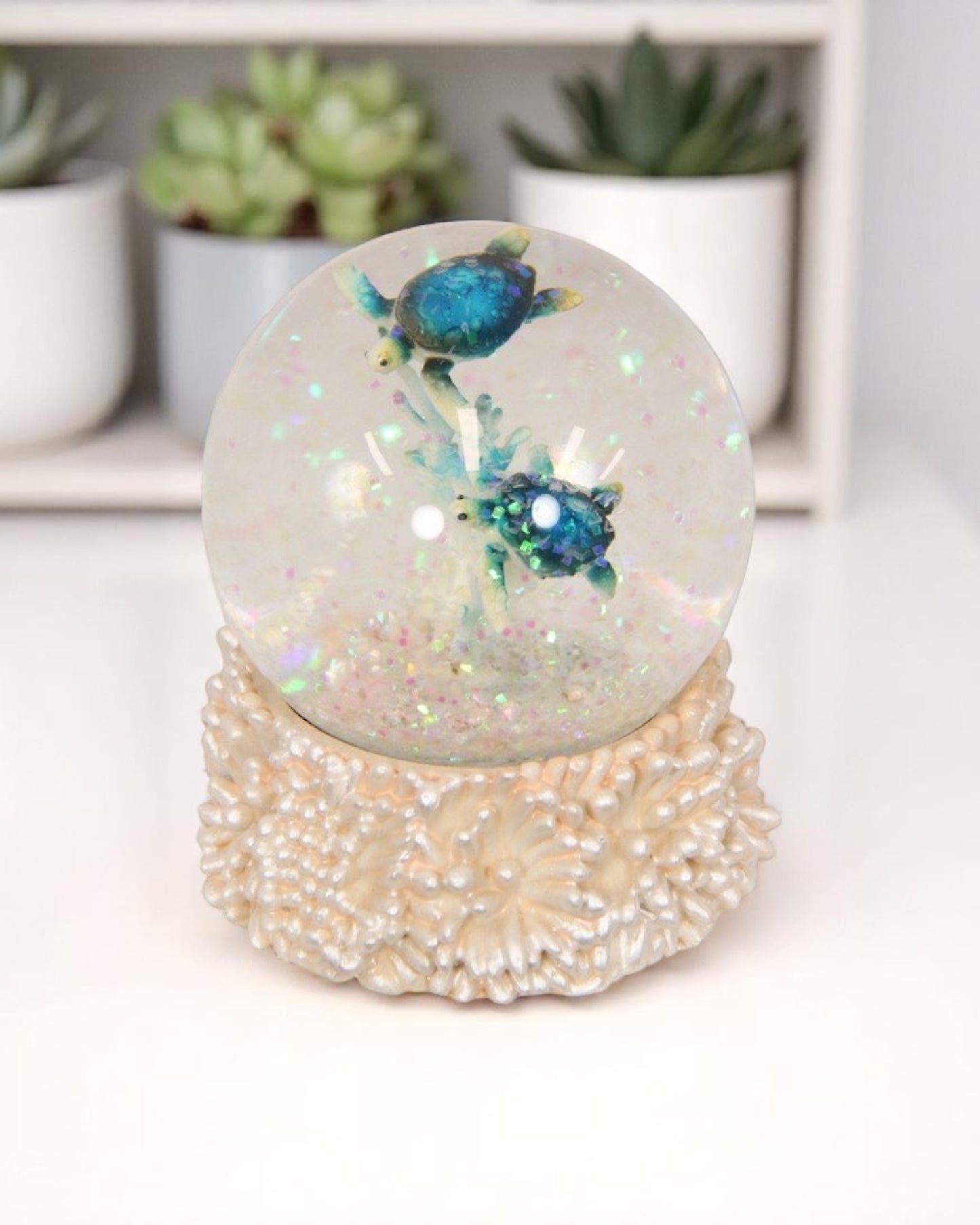 Twin Turtles On Coral Water Ball