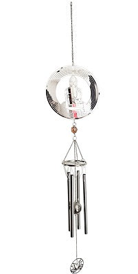 Silver Meditating Buddha wind chime
