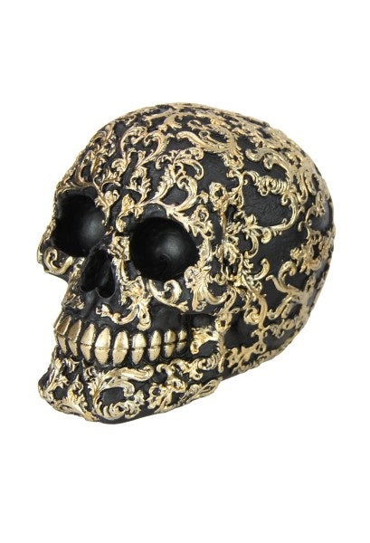 Black Skull w/Gold & Silver Designs