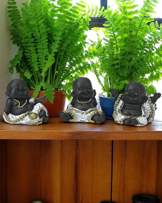 Happy Cute Buddha Pebble deisgn ( set of 3 )