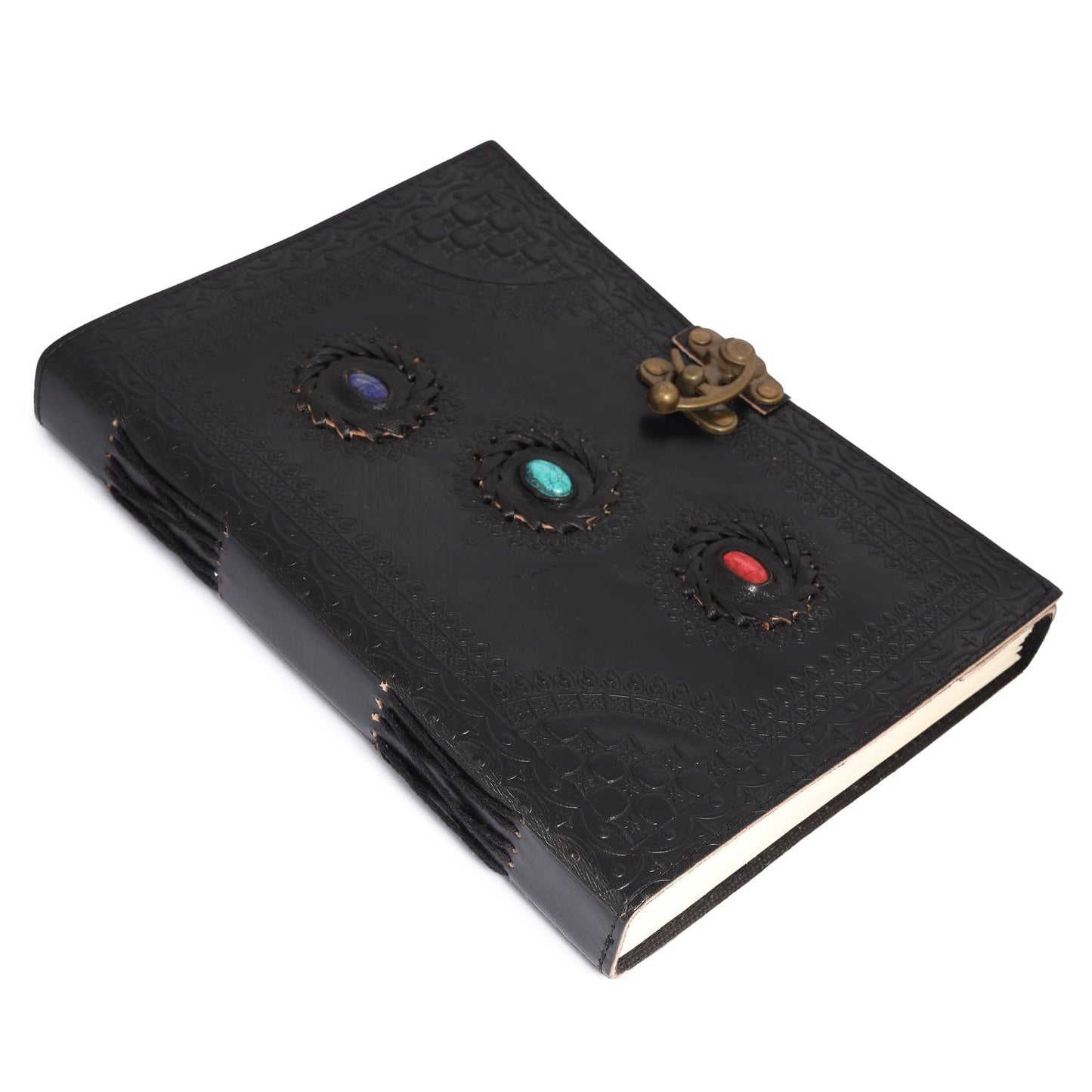 3 Precious Stone Chakra Leather Meditation Journal