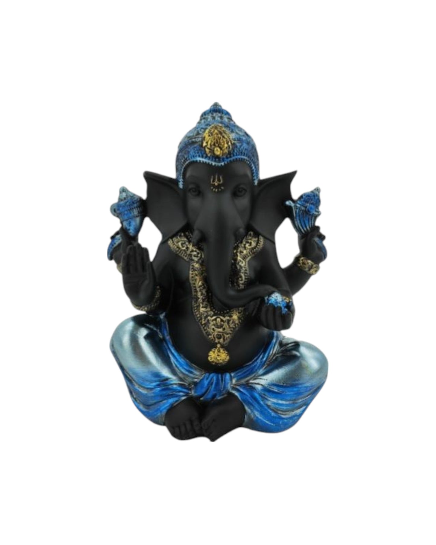 Sitting Ganesh Shiny Blue