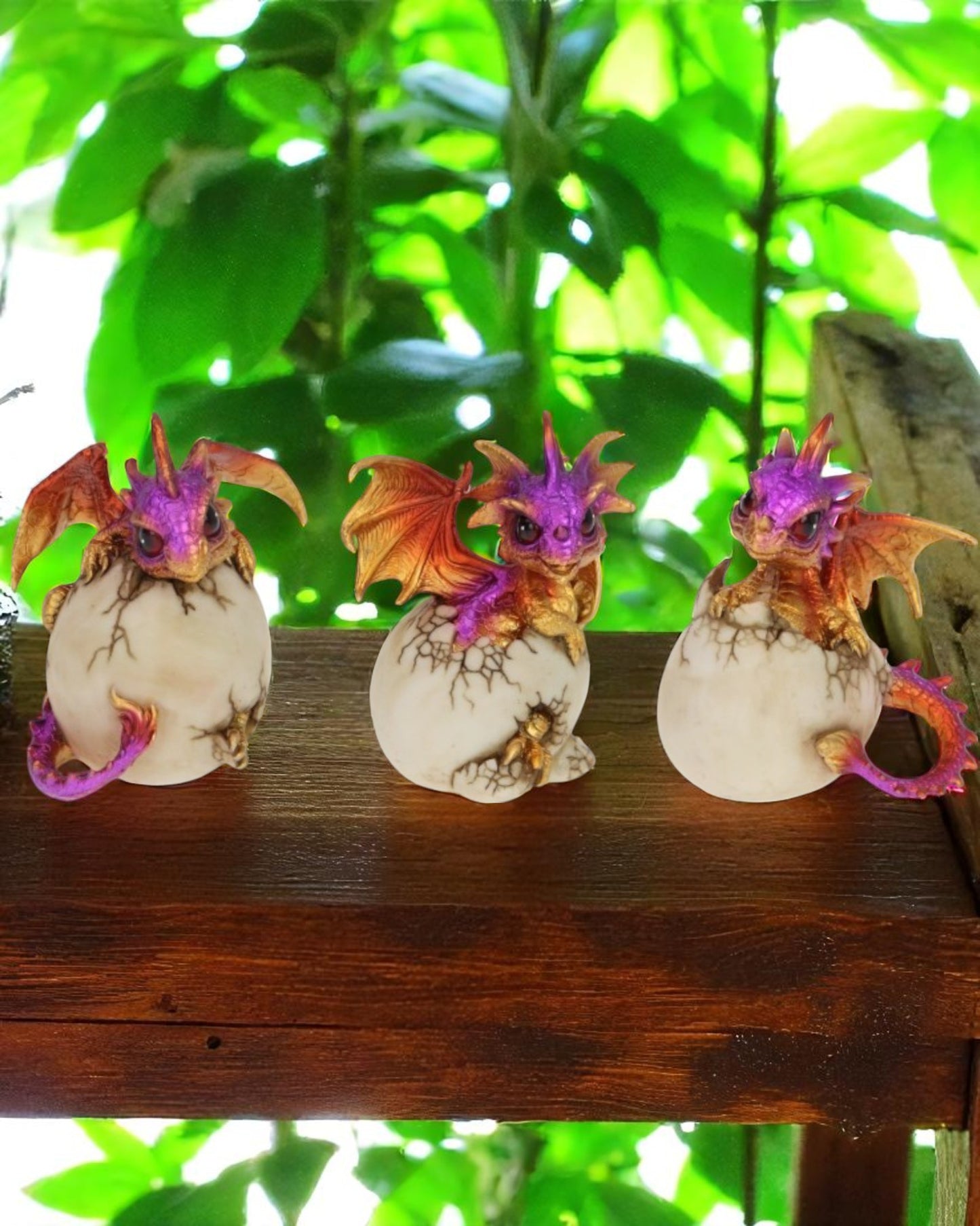 Cute Purp/Gld Dragon Egg set of 3