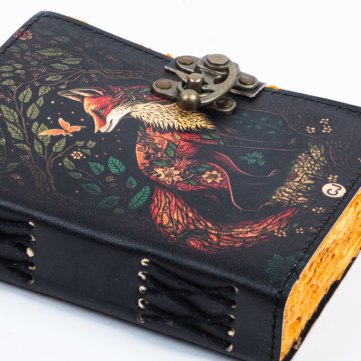 Traveler Leather Journal Vintage Pages with Fox Print