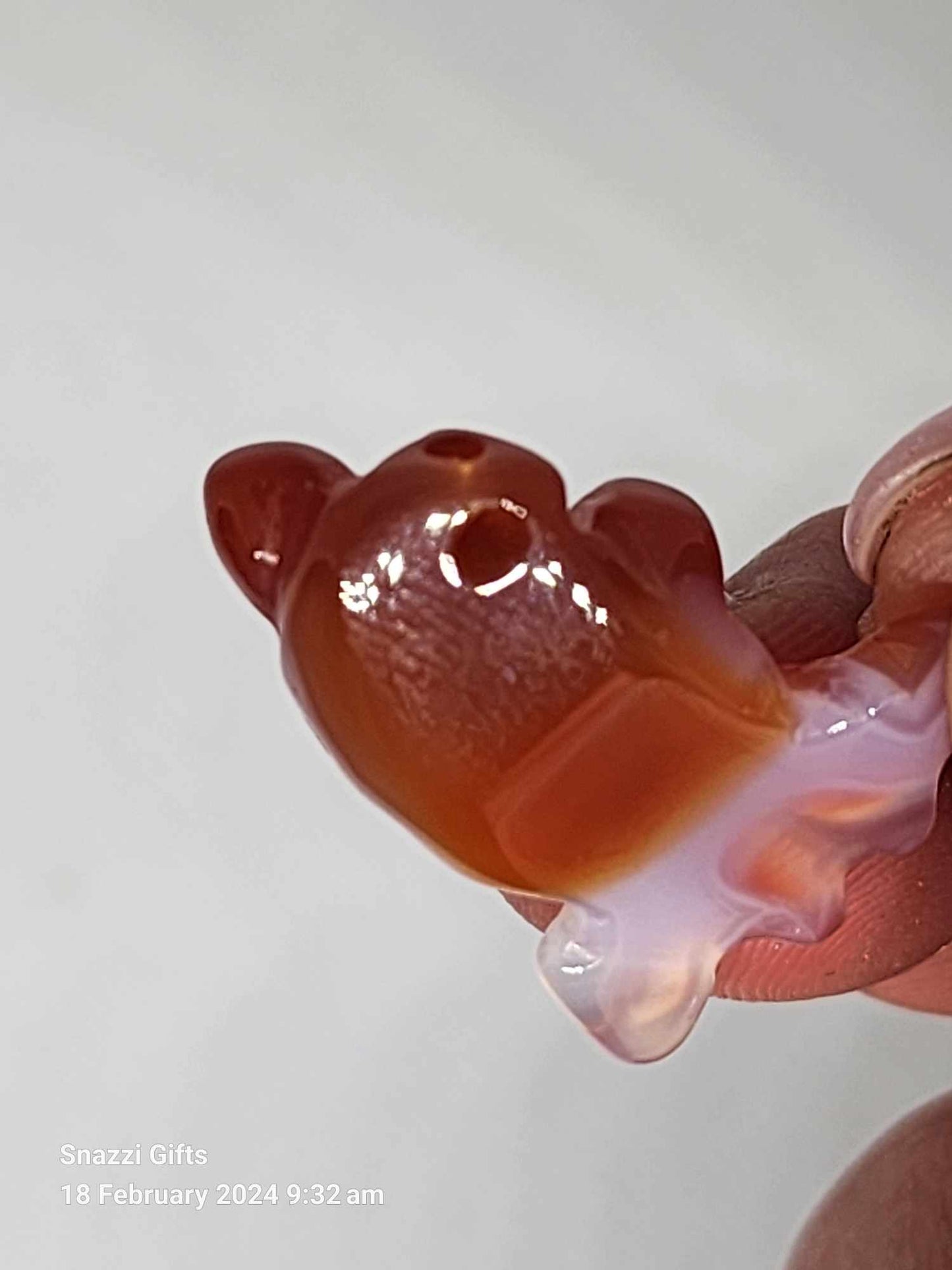 Carnelian Goldfish pendant