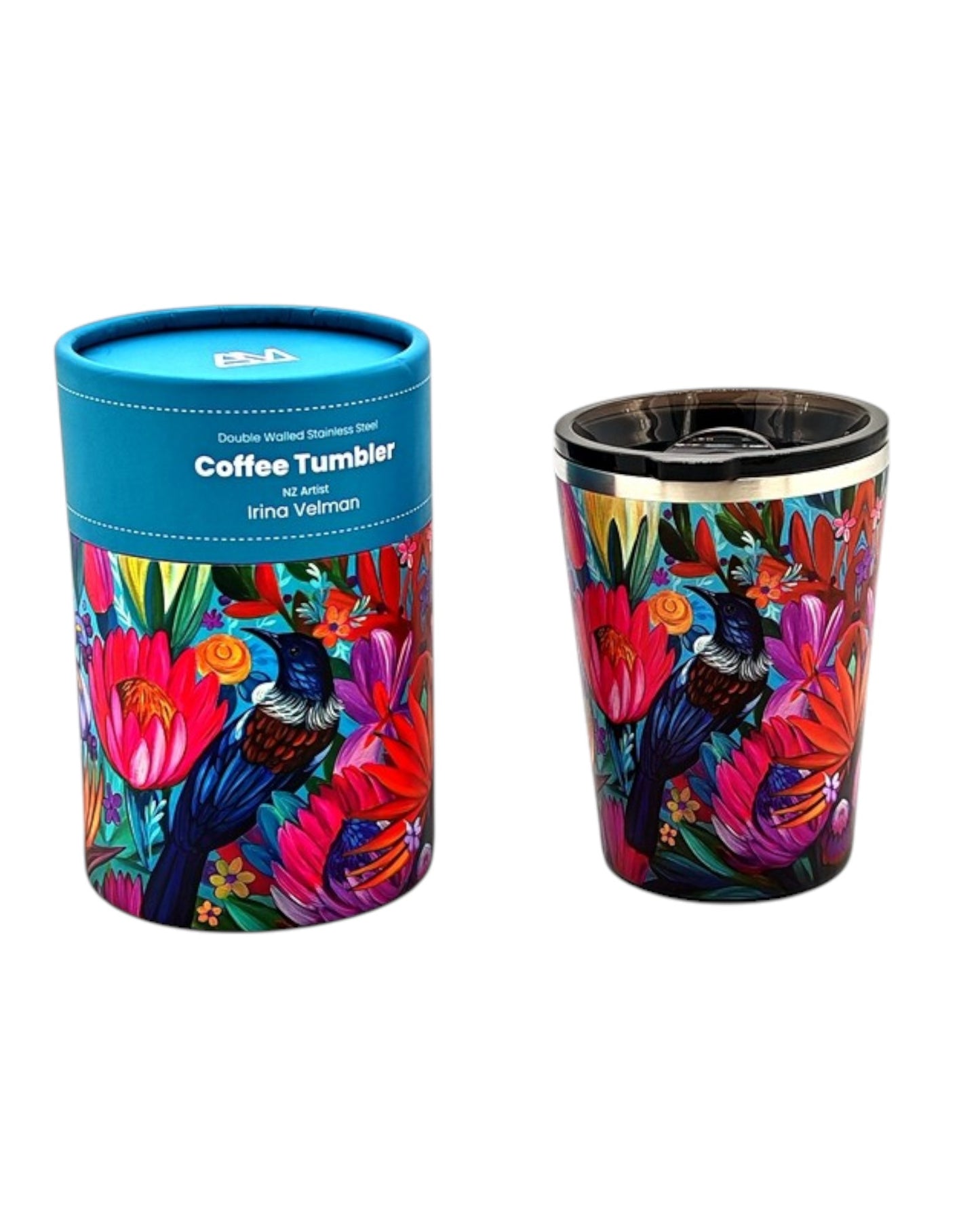 NZ Double Walled S/S Tumbler - Tui & Flowers
