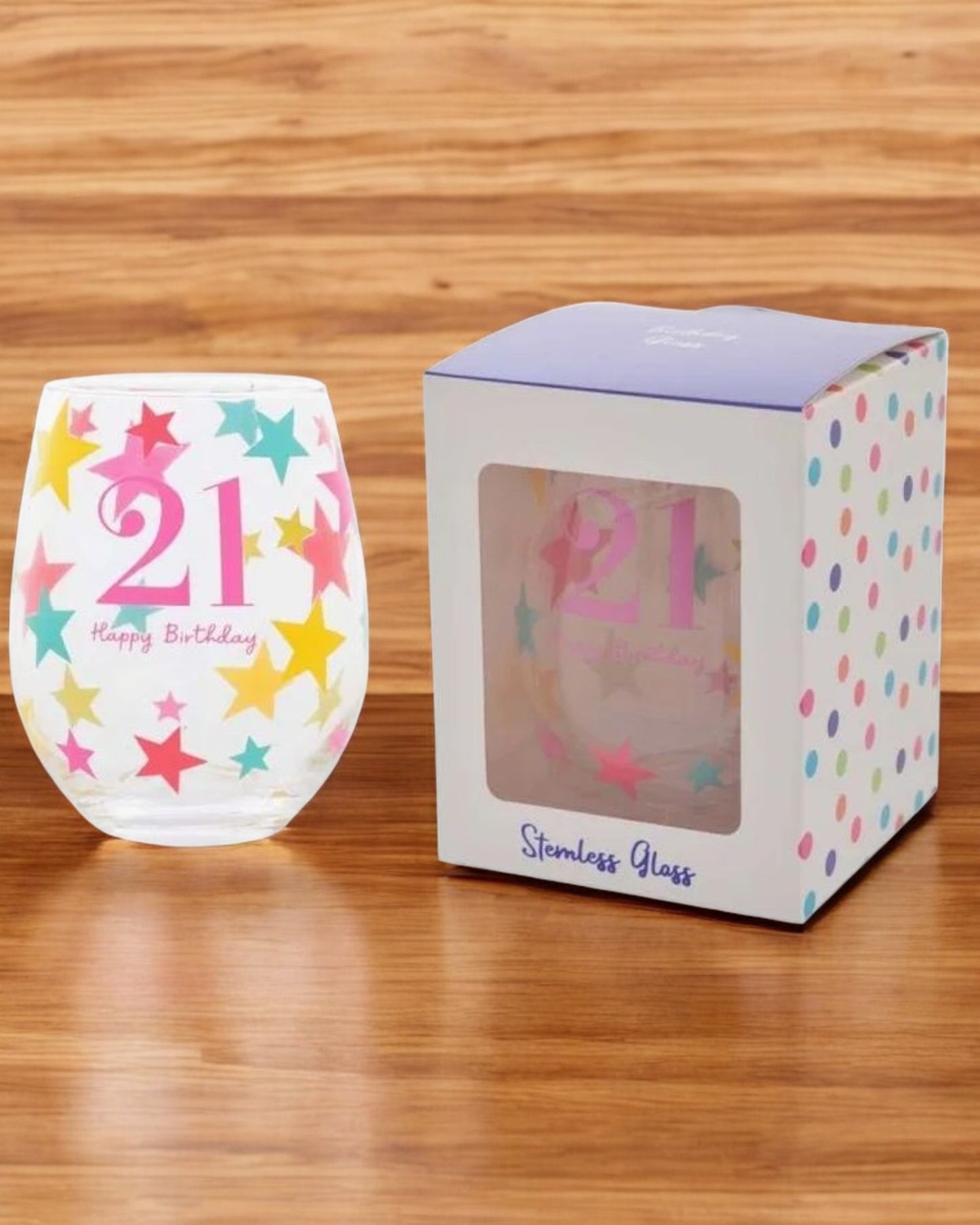 Birthday Party 21 Stemless Glass