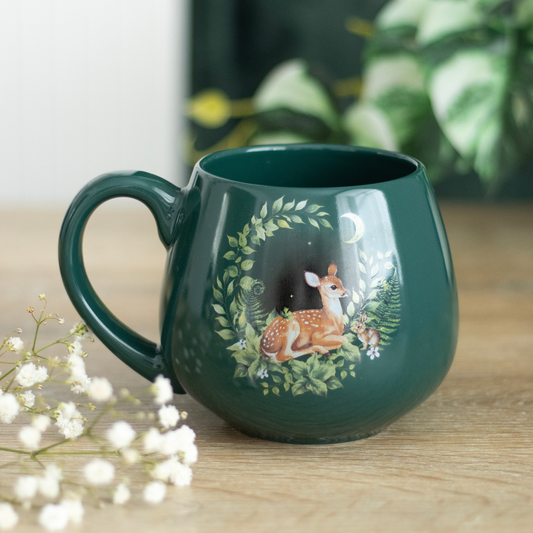 Green Fawn rounded mug