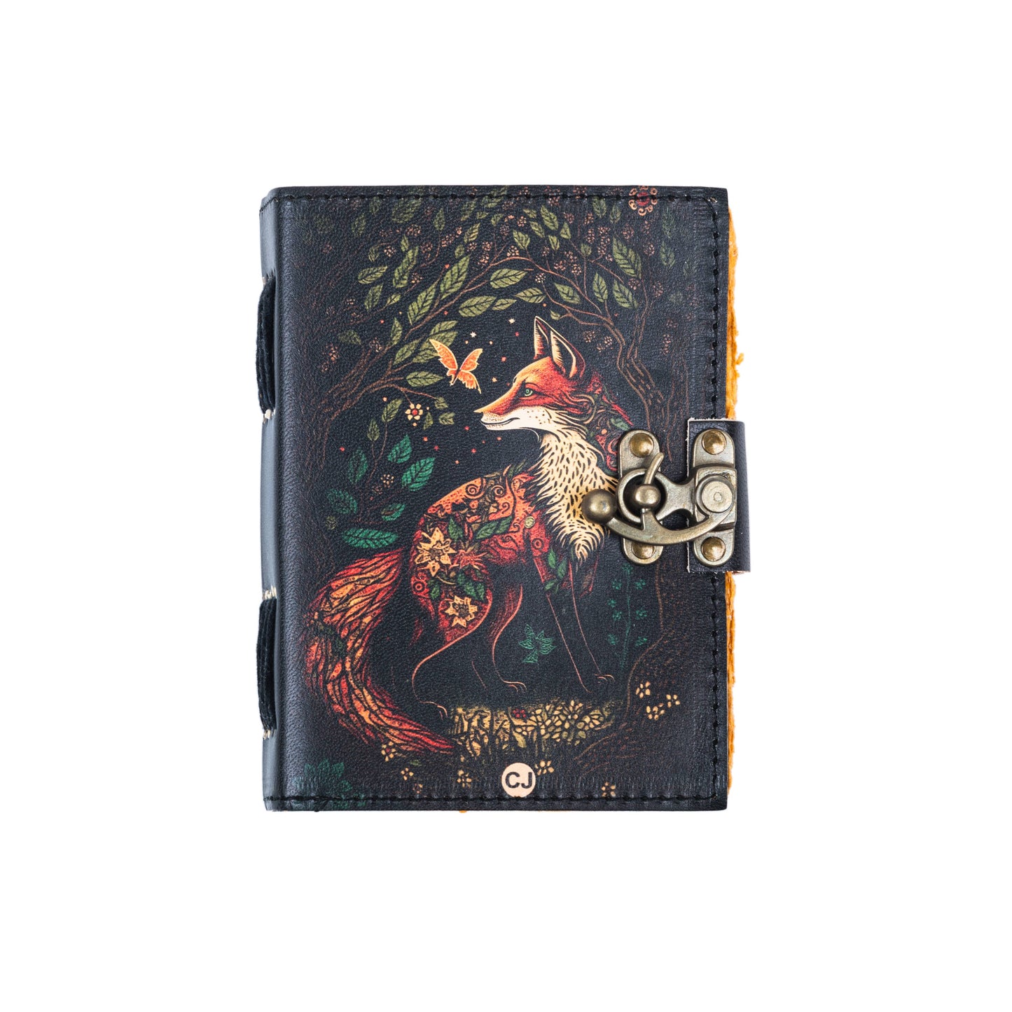 Traveler Leather Journal Vintage Pages with Fox Print