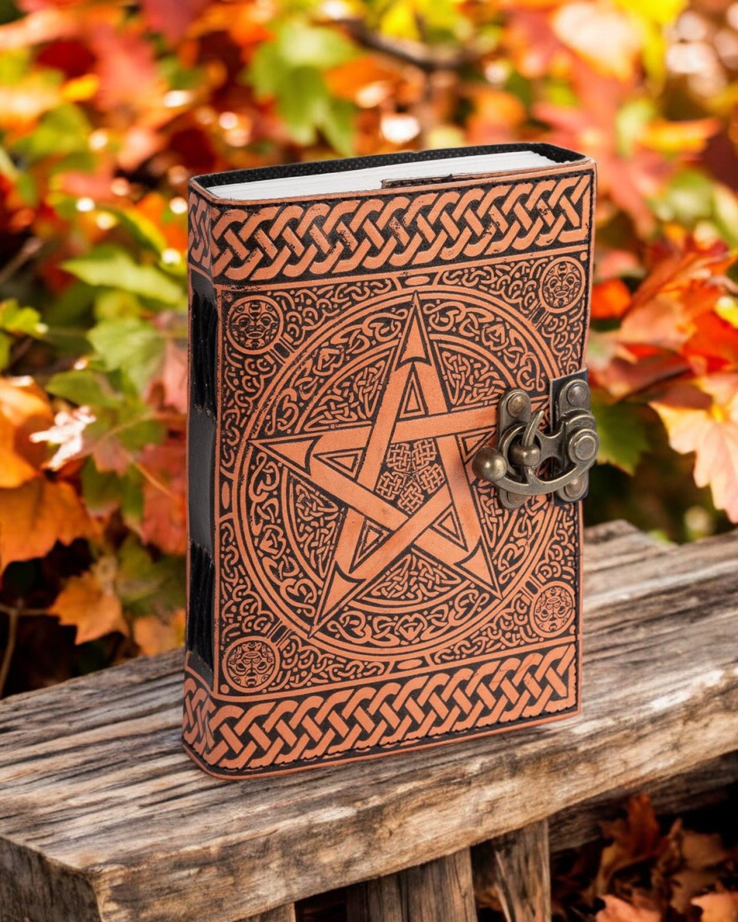 Pentacle Gold Leather Journal