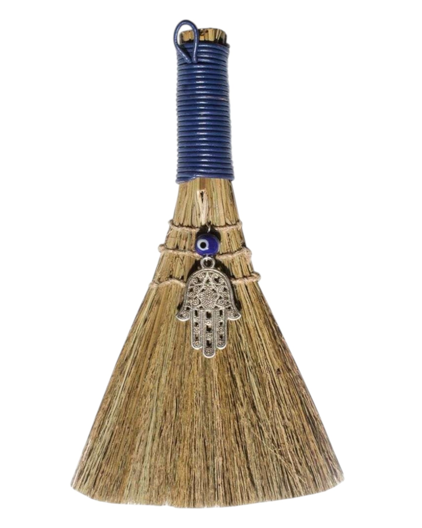 Wicca Broom – Hamsa Hand with Evil Eye