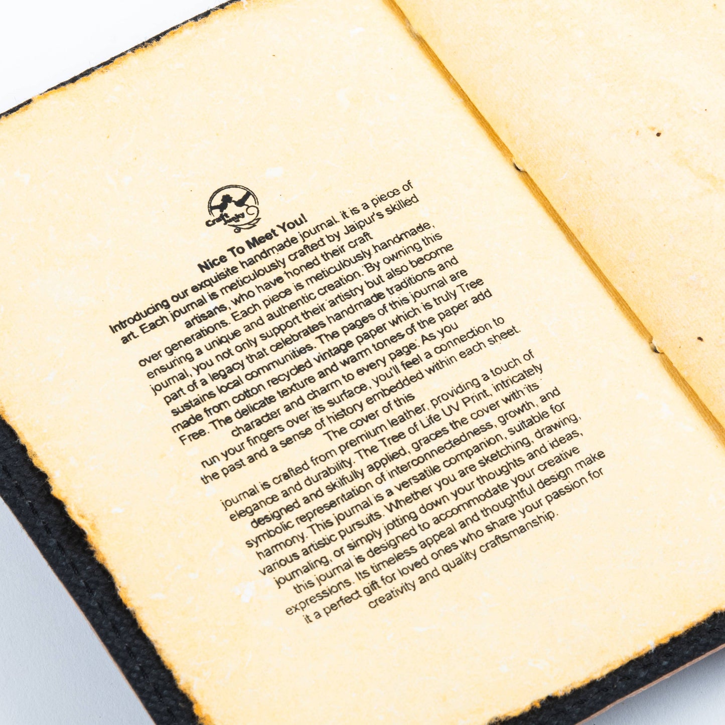Traveler Leather Journal Vintage Pages with Fox Print