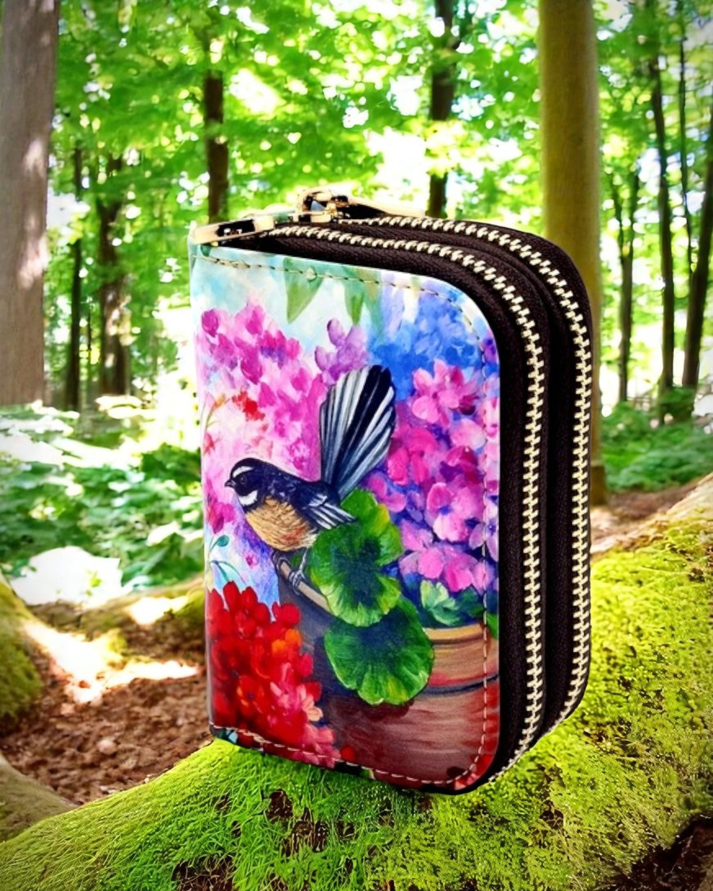 Fantail Birds on Pot Card Holder