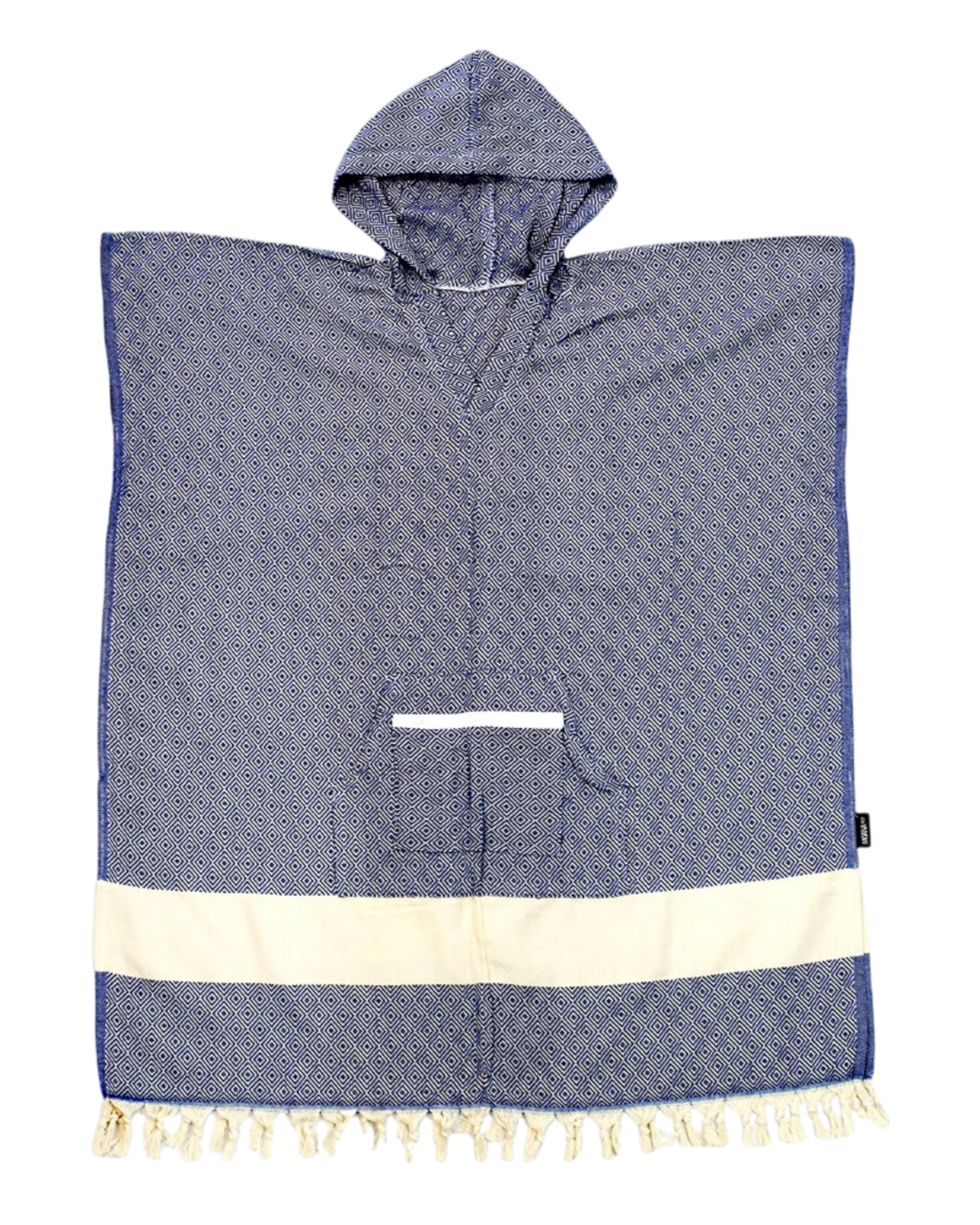 Turkish Towel Hoodie - Small - Blue & White