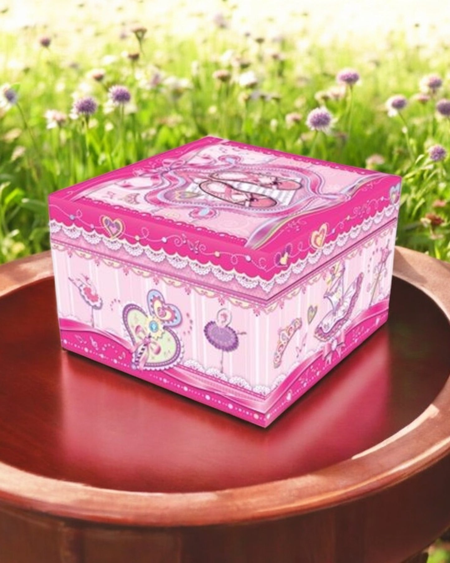 Square Music Ballerina Jewellery Box