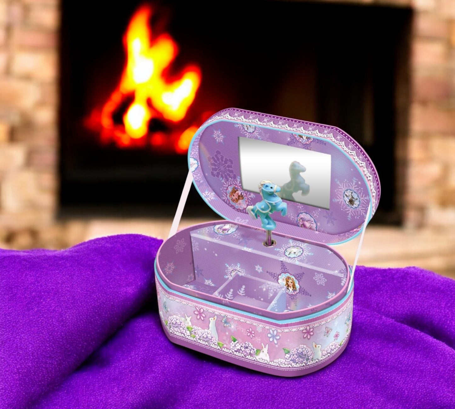 Oval Unicorn/Princess Music Box