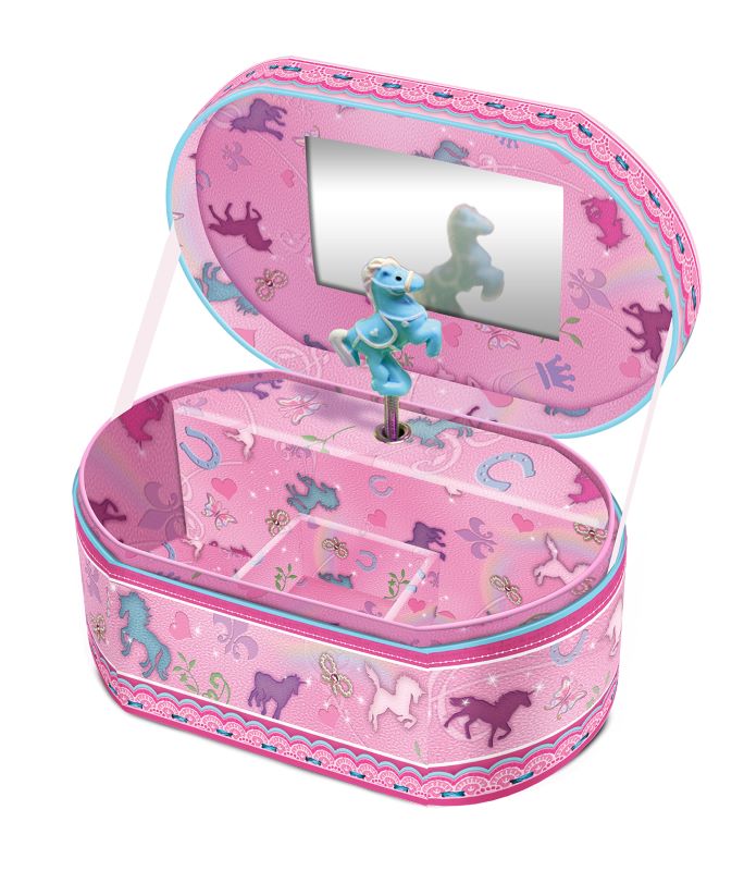 Oval Unicorn Music Box