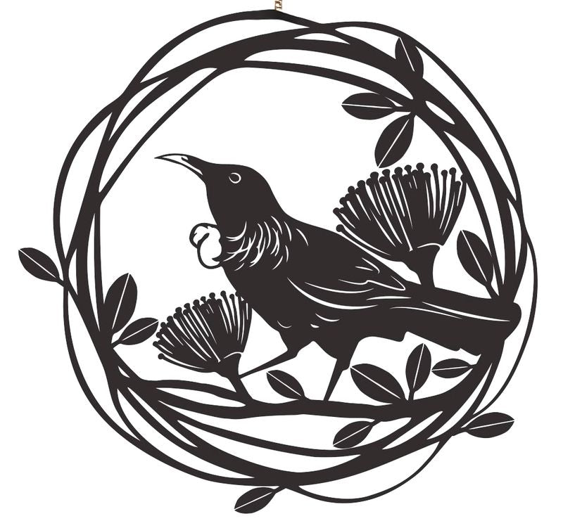 NZ Native Bird WallArt Tui 49cm