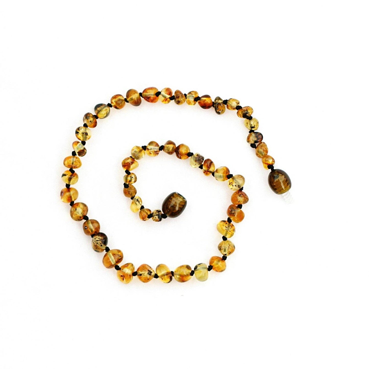 Olive-Circle-11 inch Amber Necklace