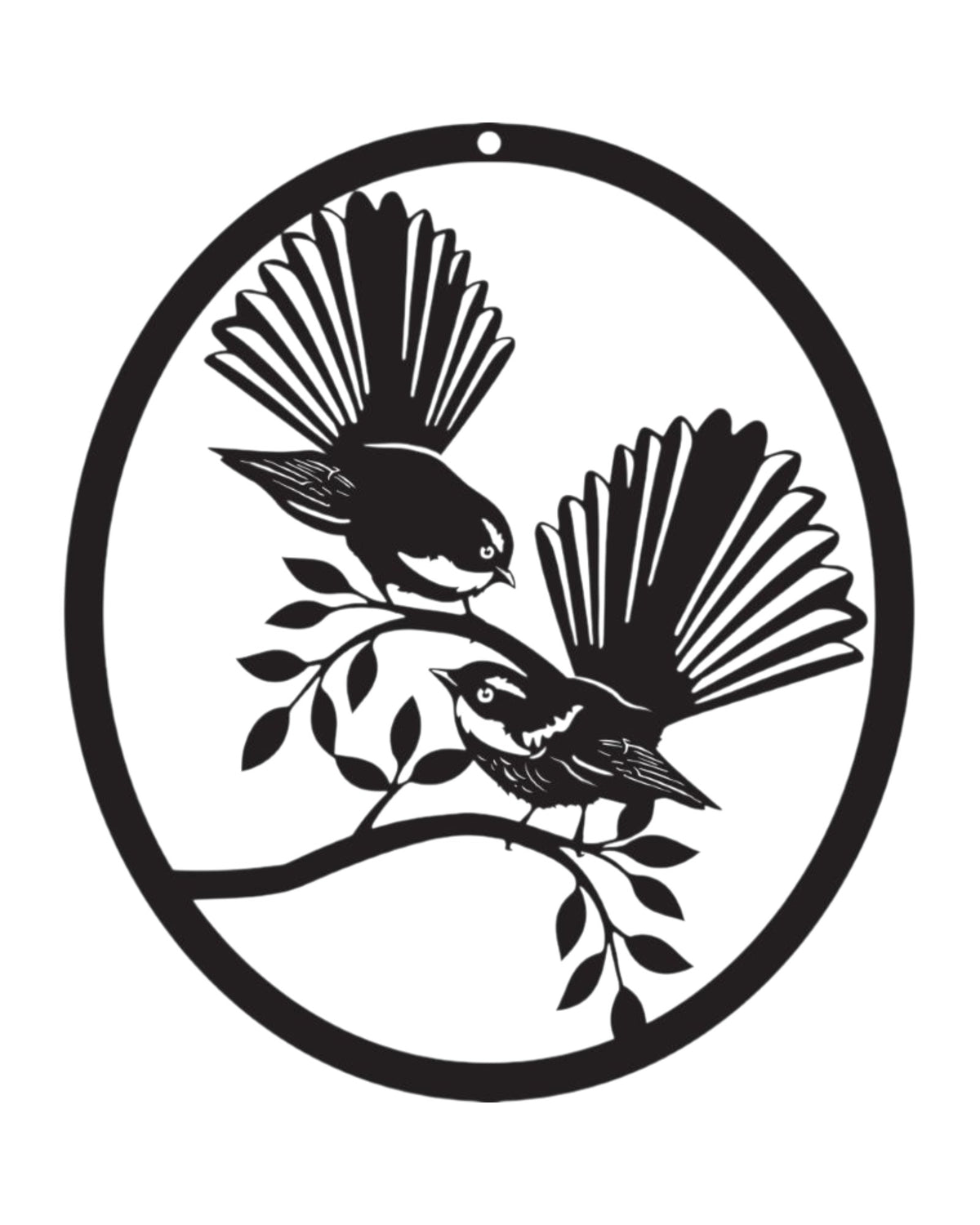 Fantails On Branch Wall Art - Oval