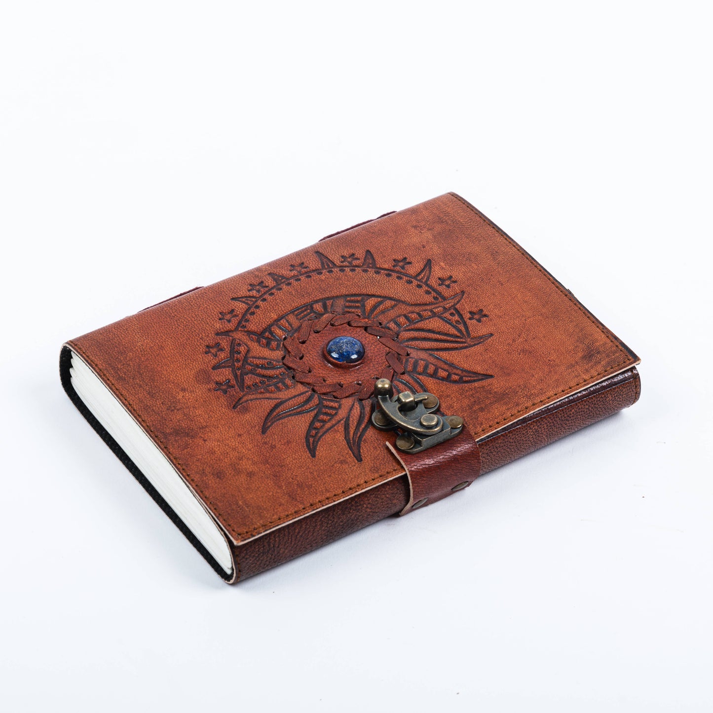 Leather Journal Embossed with Stone 200 Travel Journal
