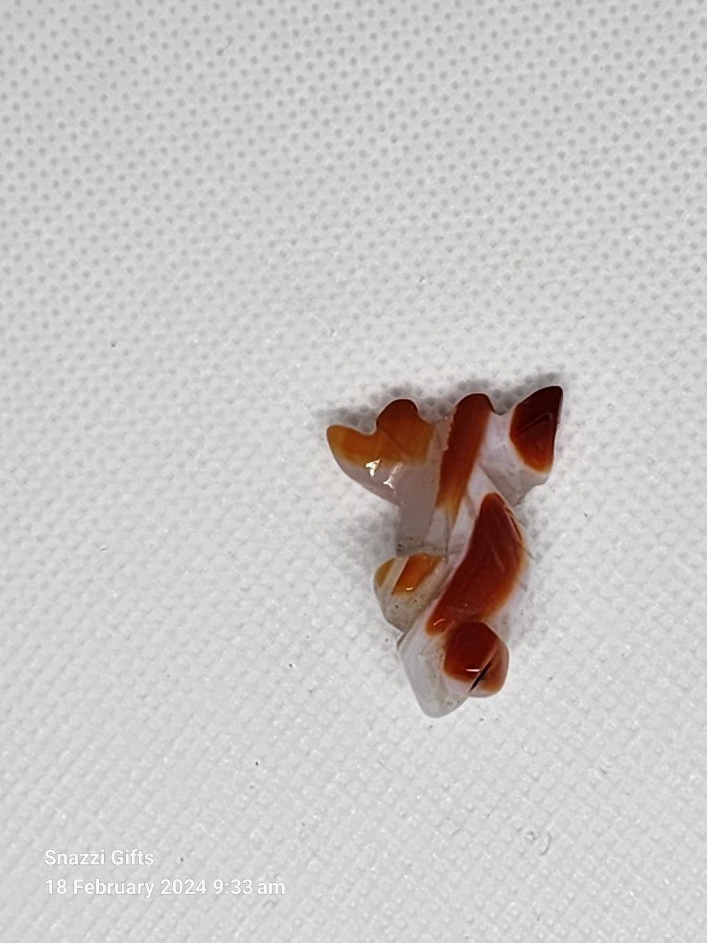 Carnelian Goldfish pendant