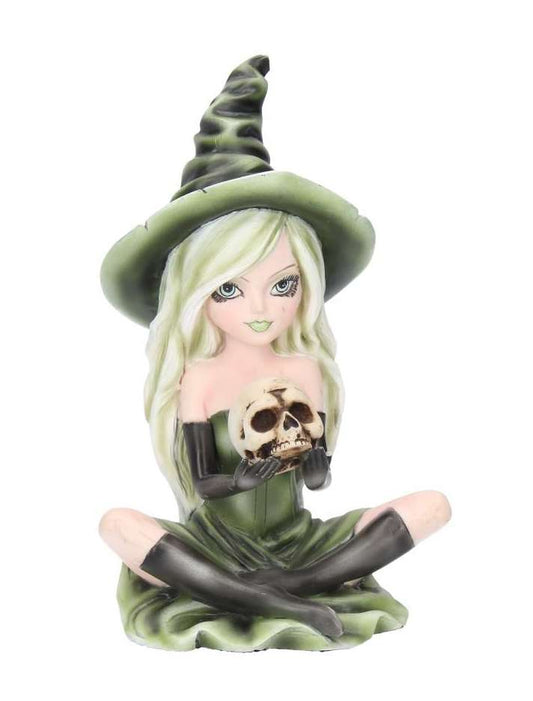 Green Witch Holding Skull