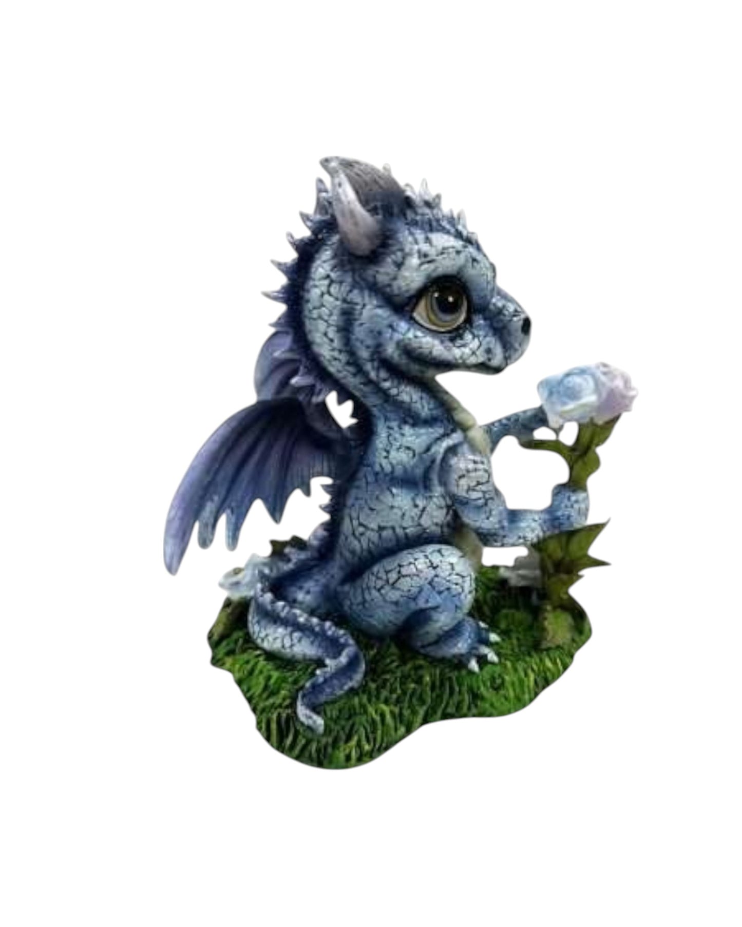Ice Blue Dragon with Flowers