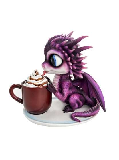 Cute Purple Dragon with Coffee Mug
