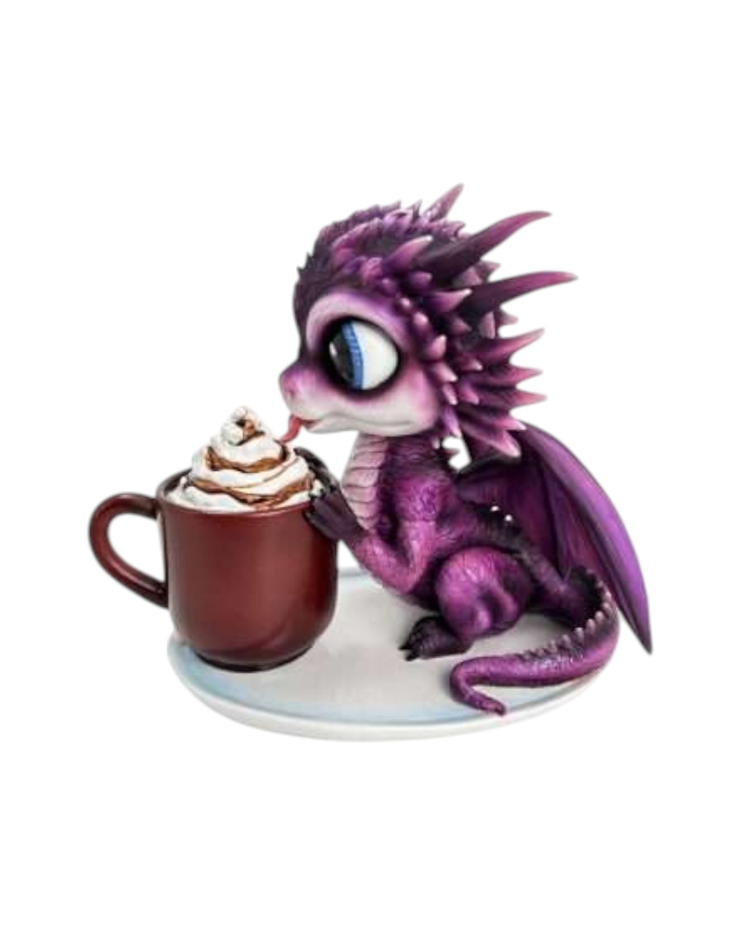 Cute Purple Dragon with Coffee Mug