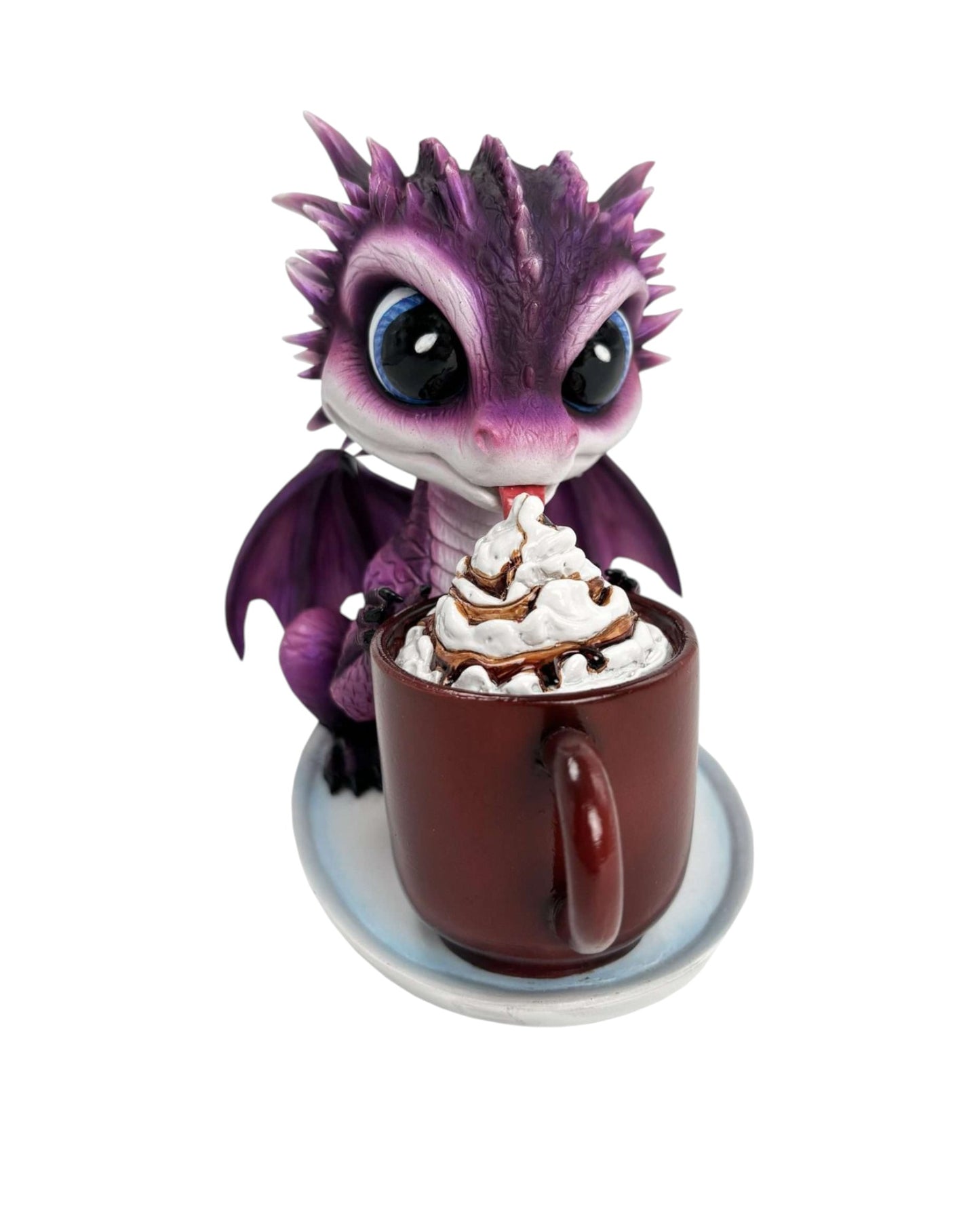 Cute Purple Dragon with Coffee Mug
