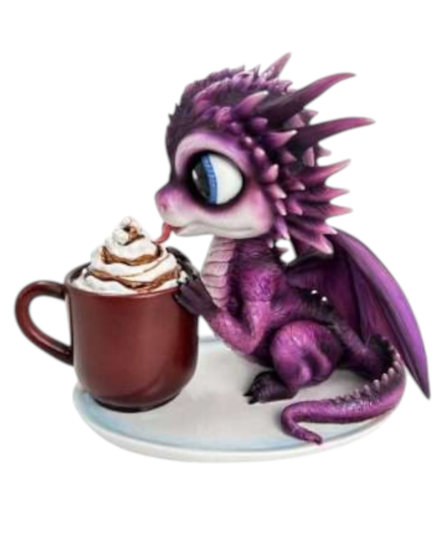 Cute Purple Dragon with Coffee Mug