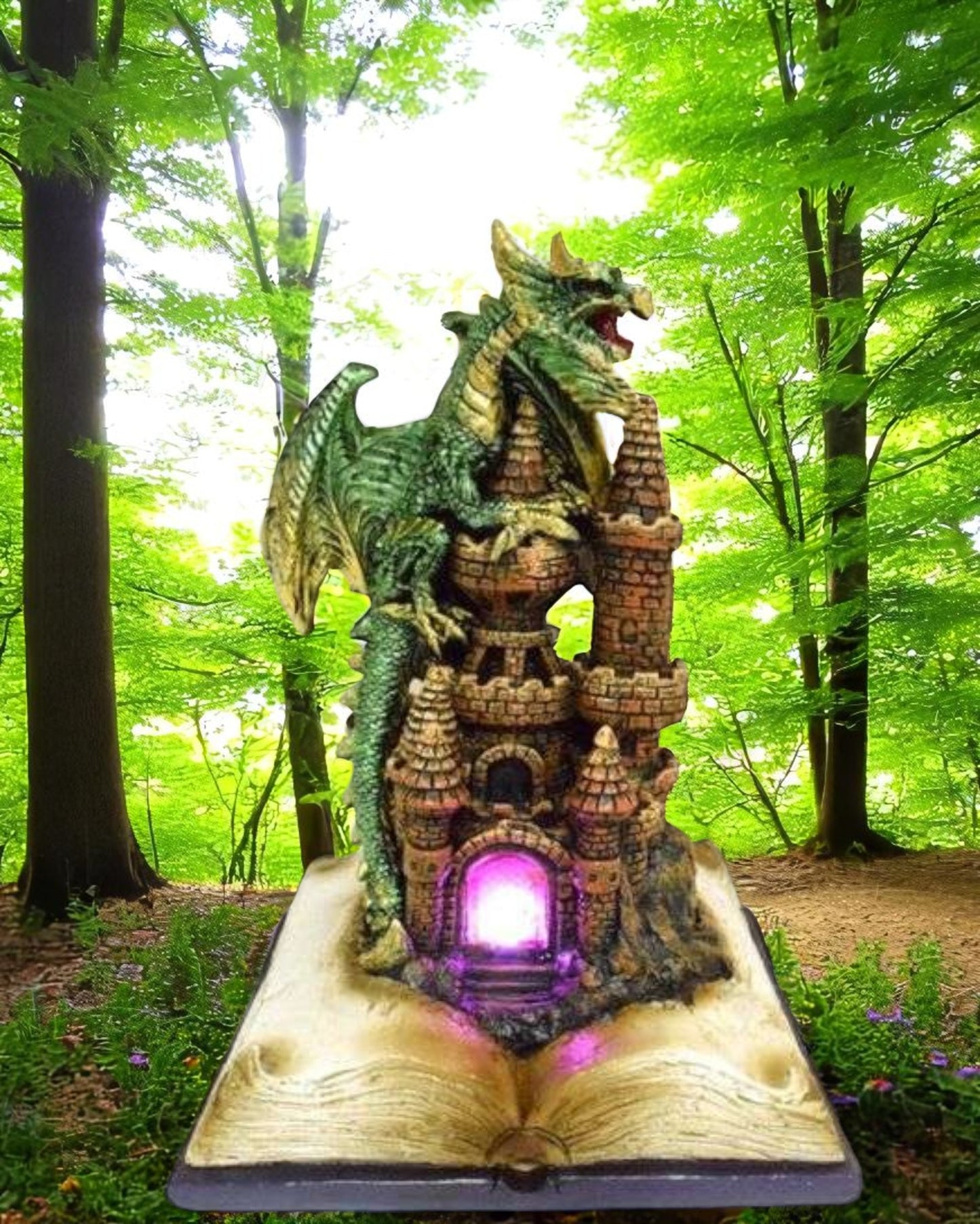 Dark Legends LED Enchanted Fairytale Castle Earth Dragon