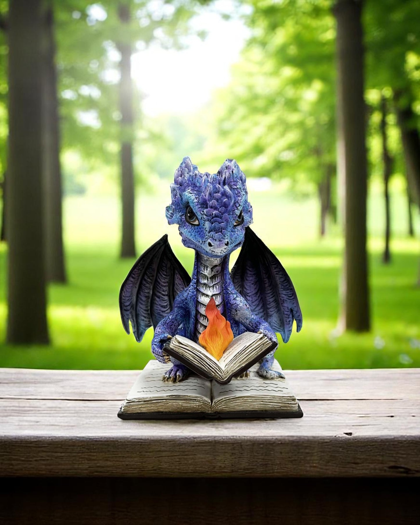 Dragon Reading Book on Fire
