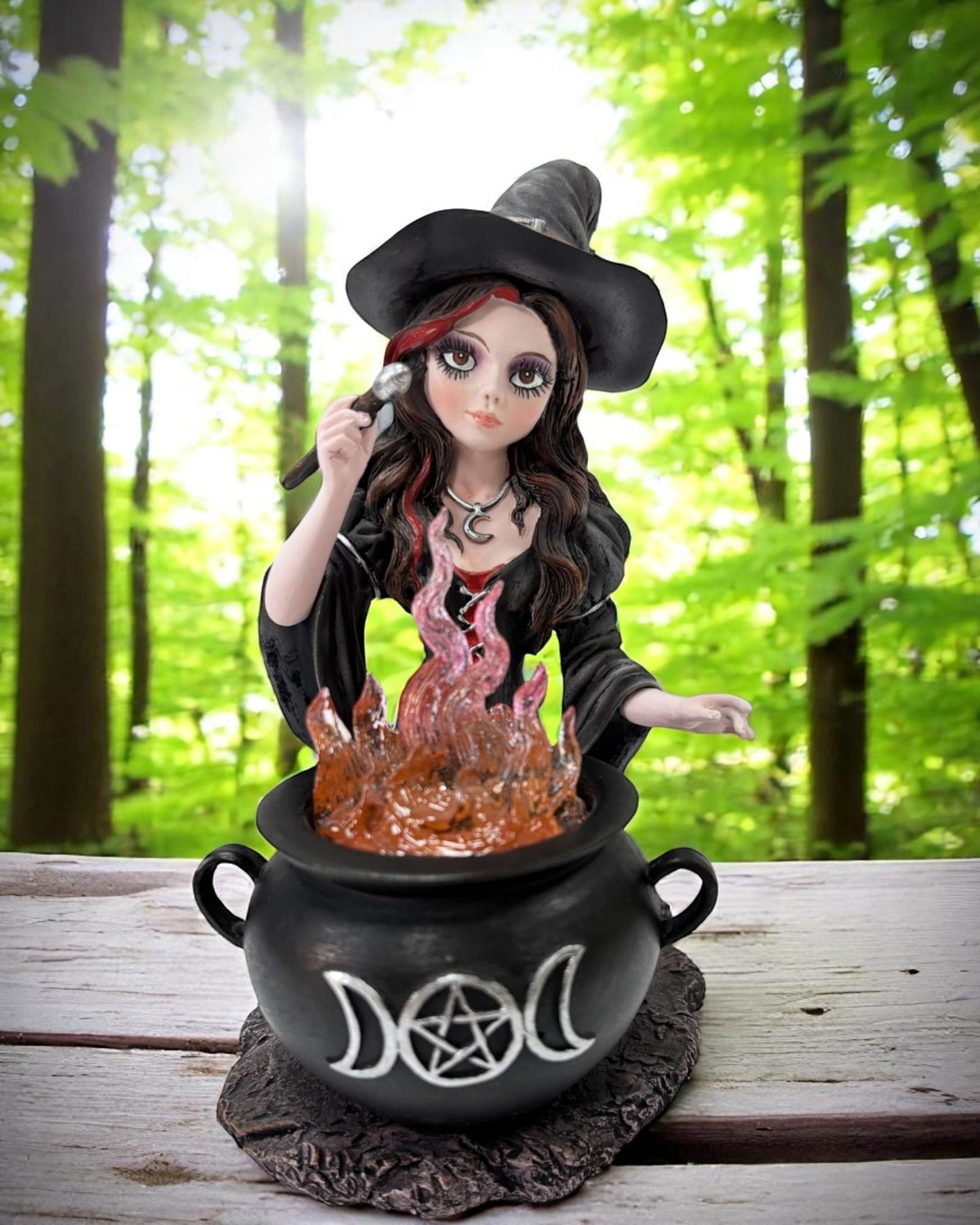 Witch with Brewing Cauldron