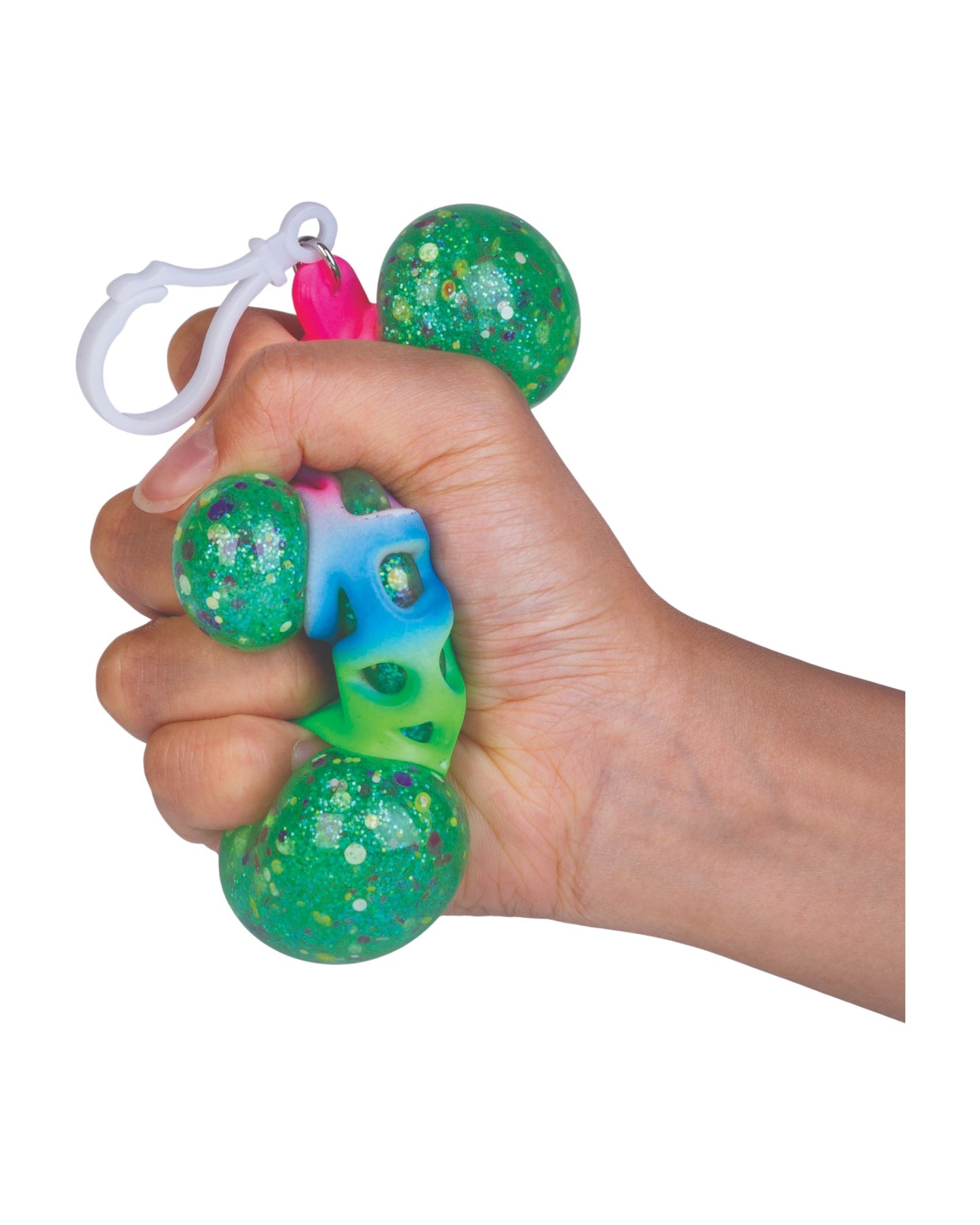 Sensory Squishy Glitter Ball Keychain