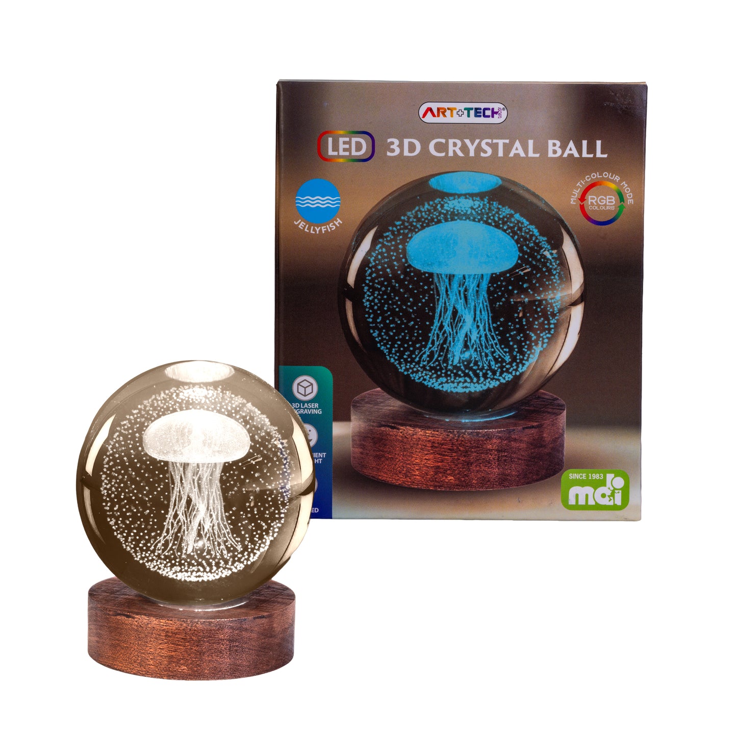 Jellyfish 3D Crystal Ball Lamp