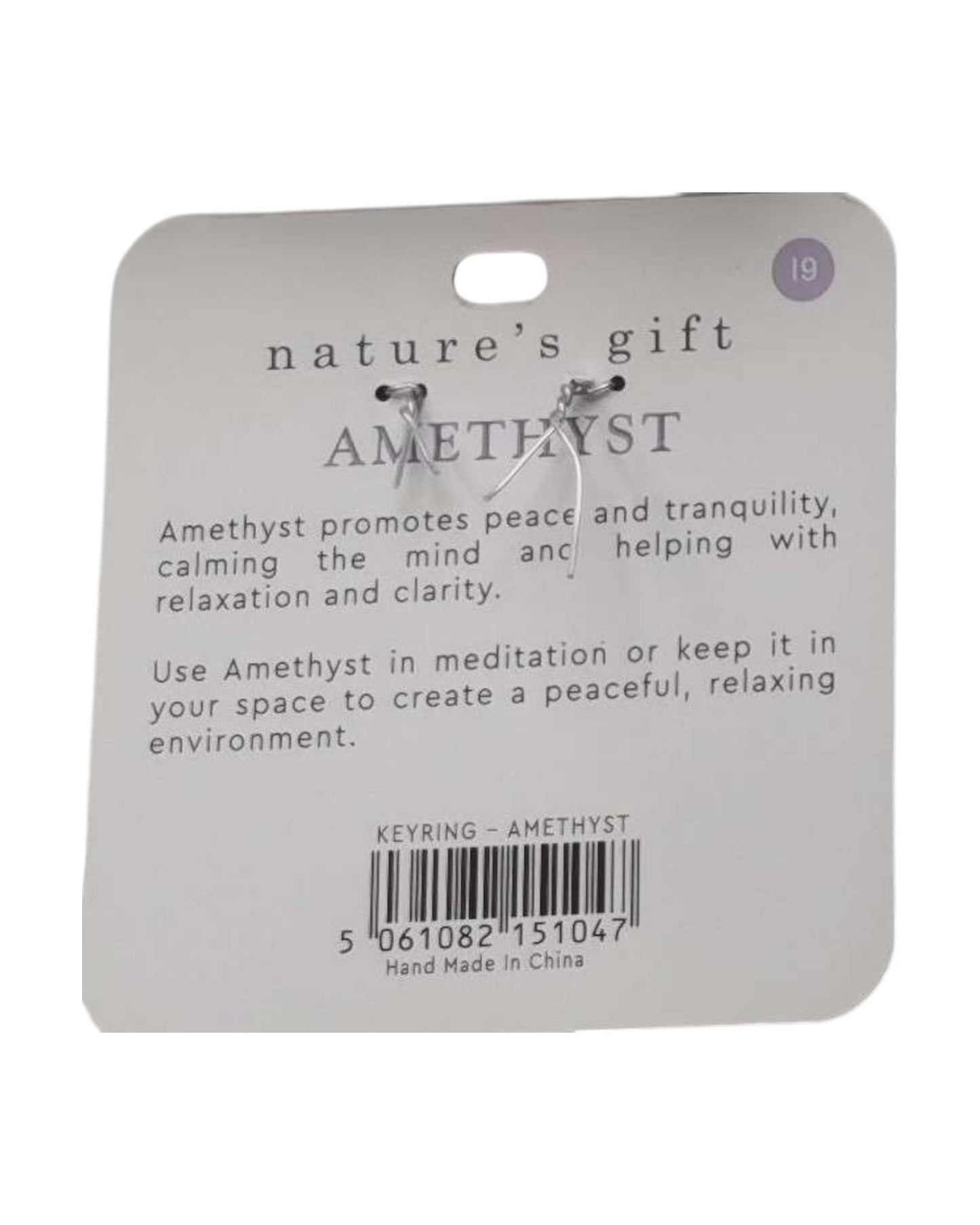 Amethyst- Peace & Tranquility Keyring