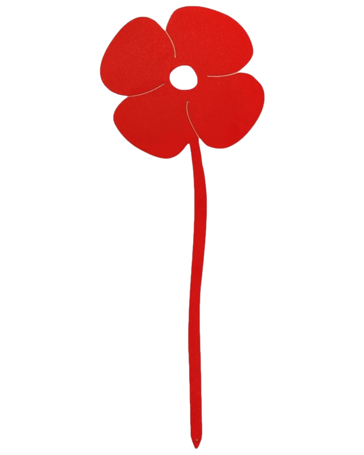 Poppy Red Steel Garden Art