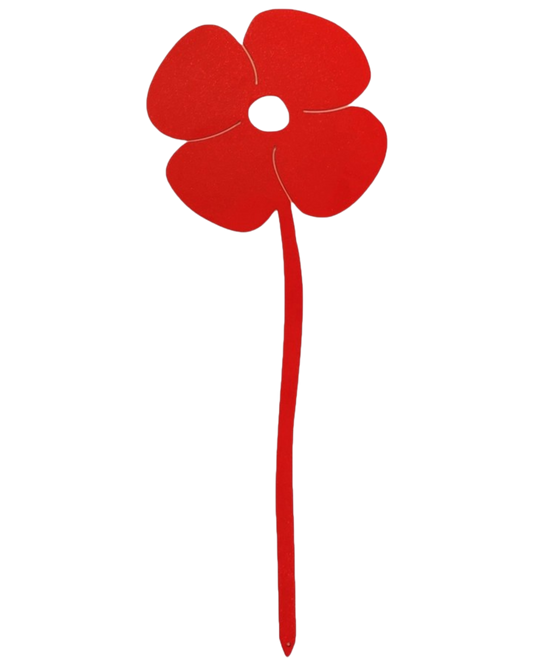 Poppy Red Steel Garden Art