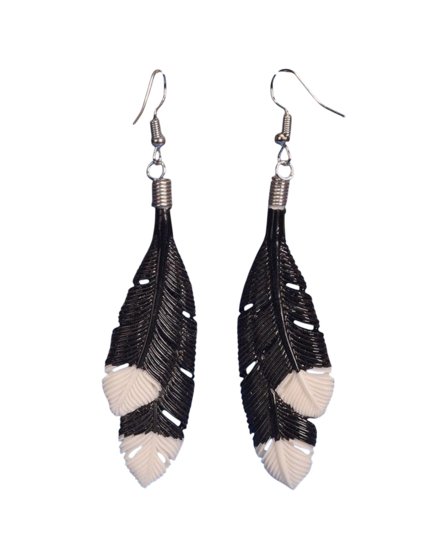 Black Huia Feather Styled Earrings