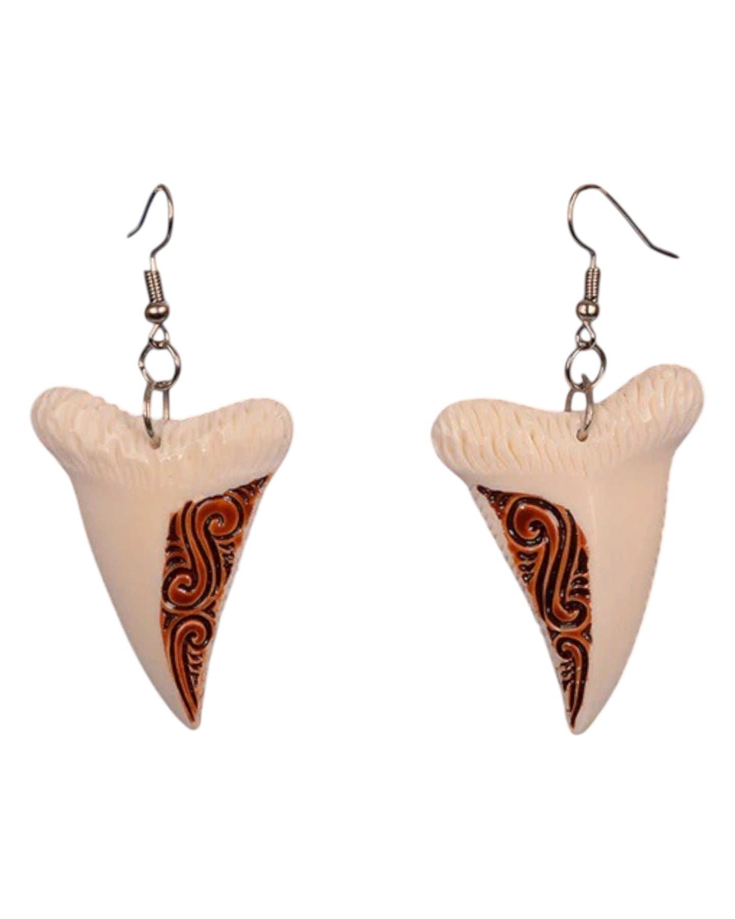 Faux shark tooth Bone Drop Earrings