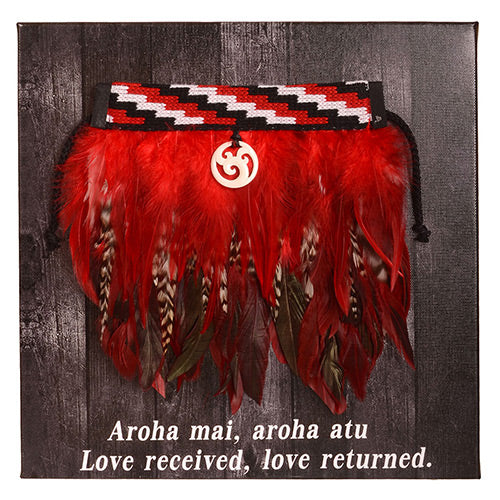 Mini Korowai on Canvas - Aroha mai, Aroha atu