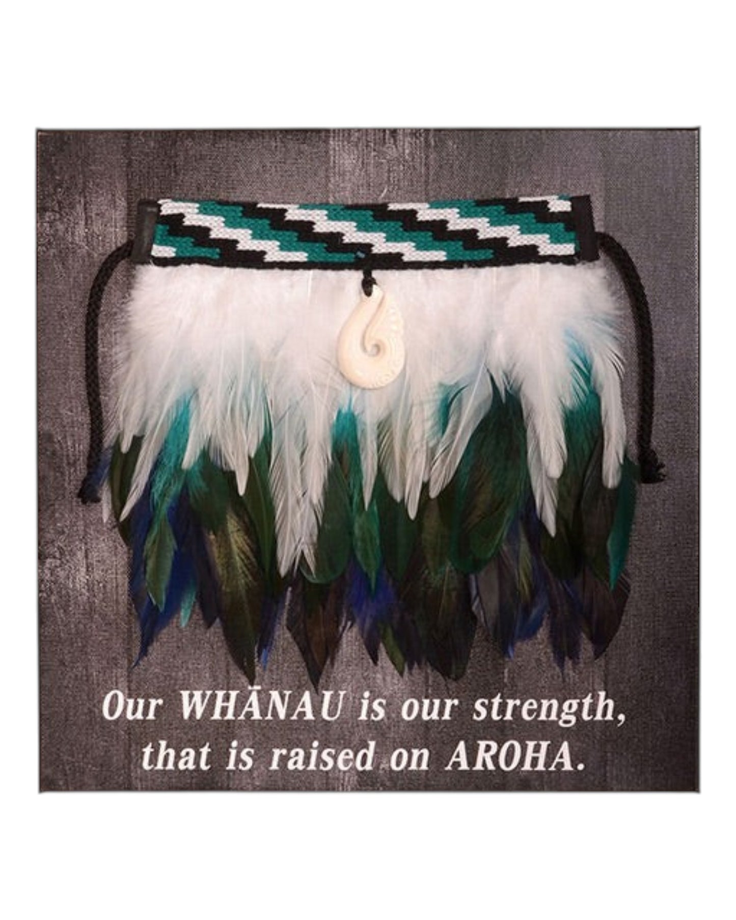Mini Korowai on Canvas - Our whanau