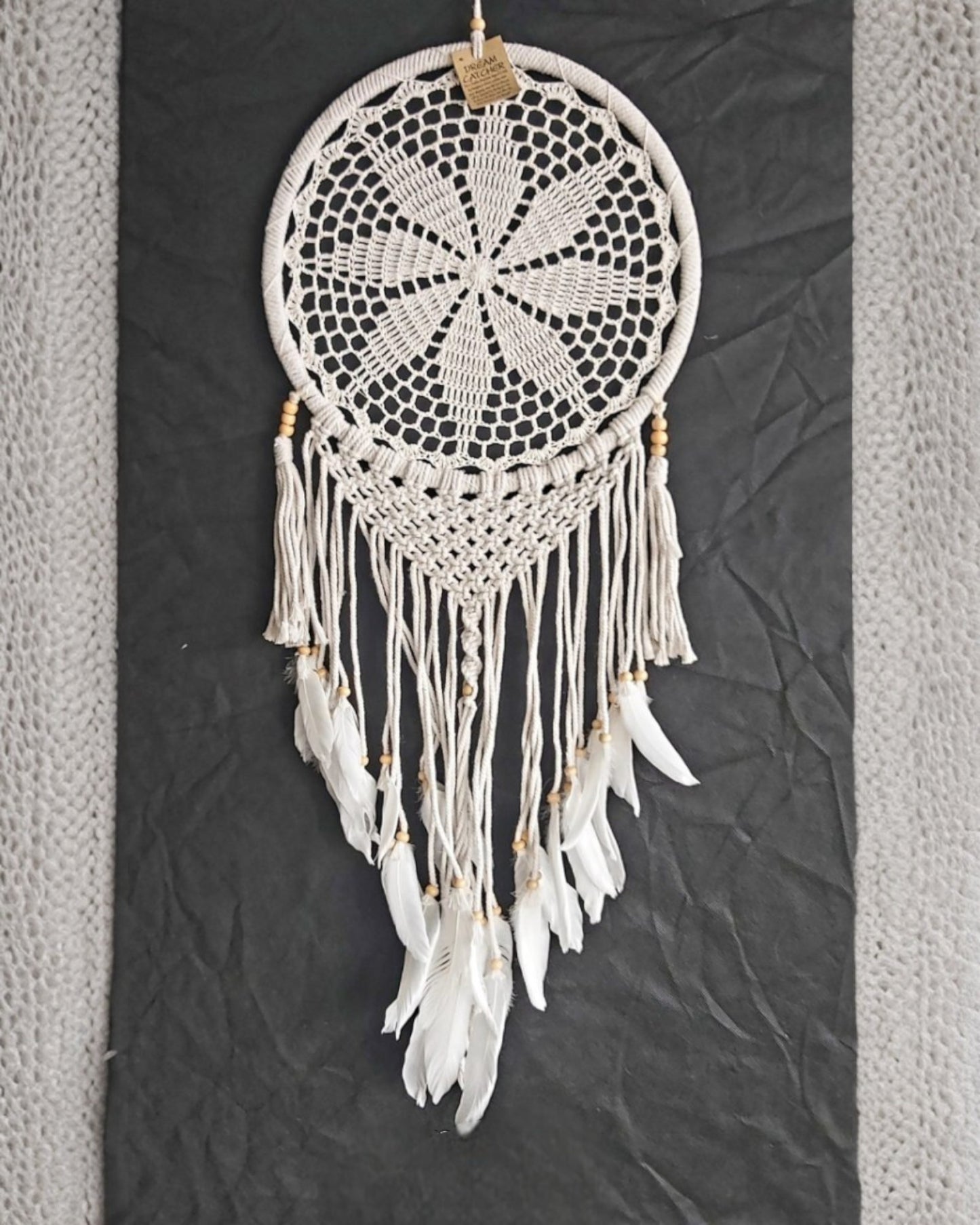 Dreamcatcher White Crochet Flower